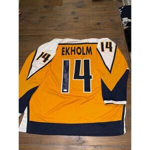 Mattias Ekholm #14 Autographed Custom Nashville Predators Jersey COA Signed